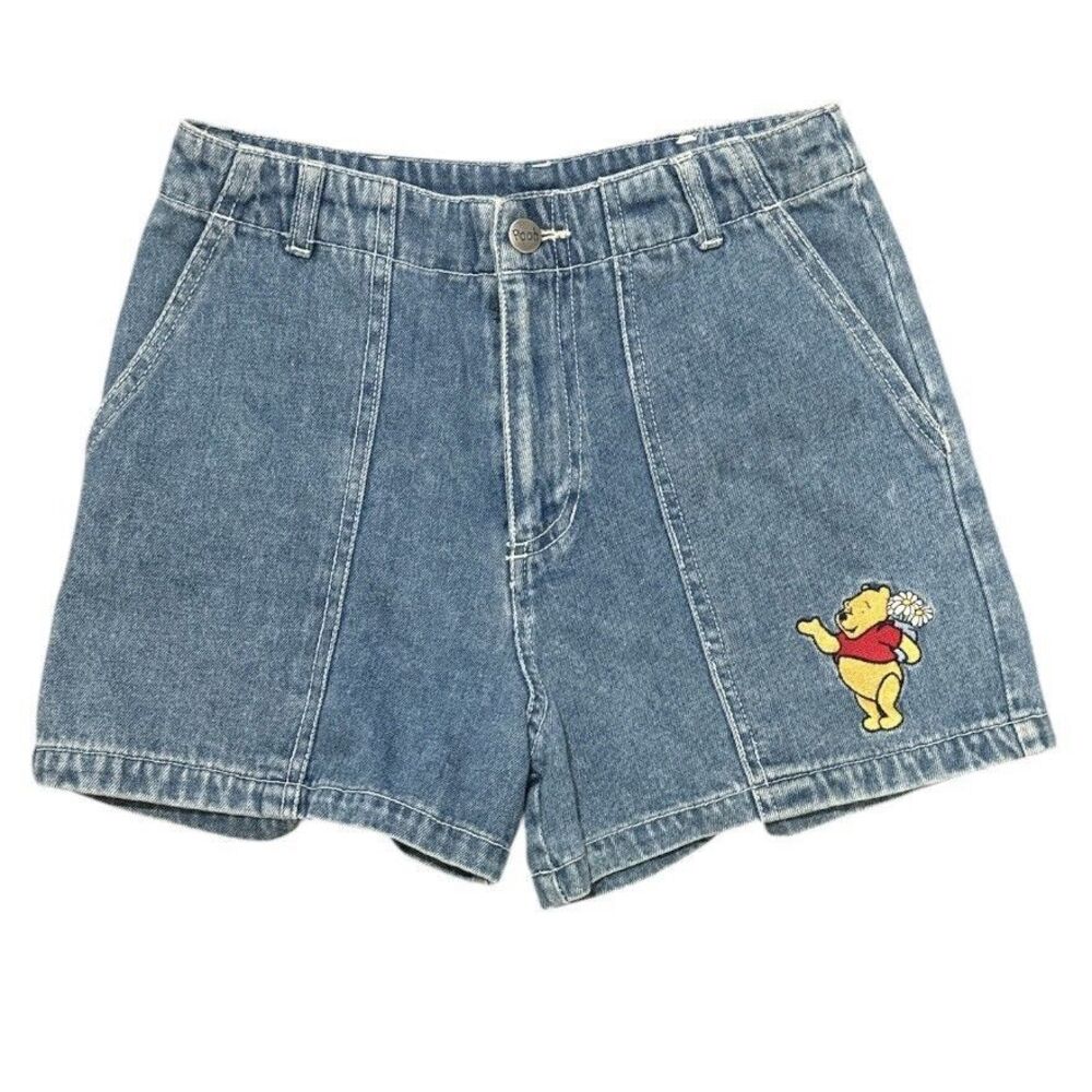 Vintage Winnie The Pooh Denim Shorts Size 5 Women's Embroidered Disney Y2K 90s